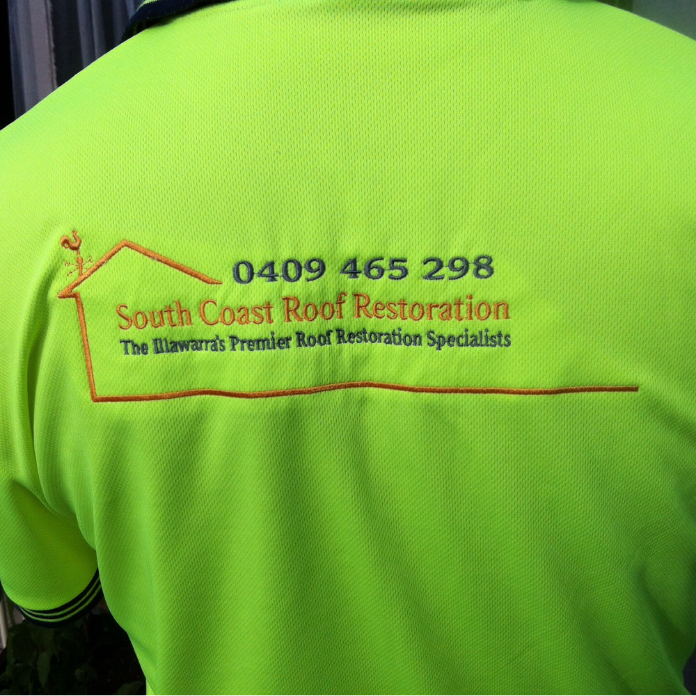 The back of a South Coast Roof Restoration work shirt
